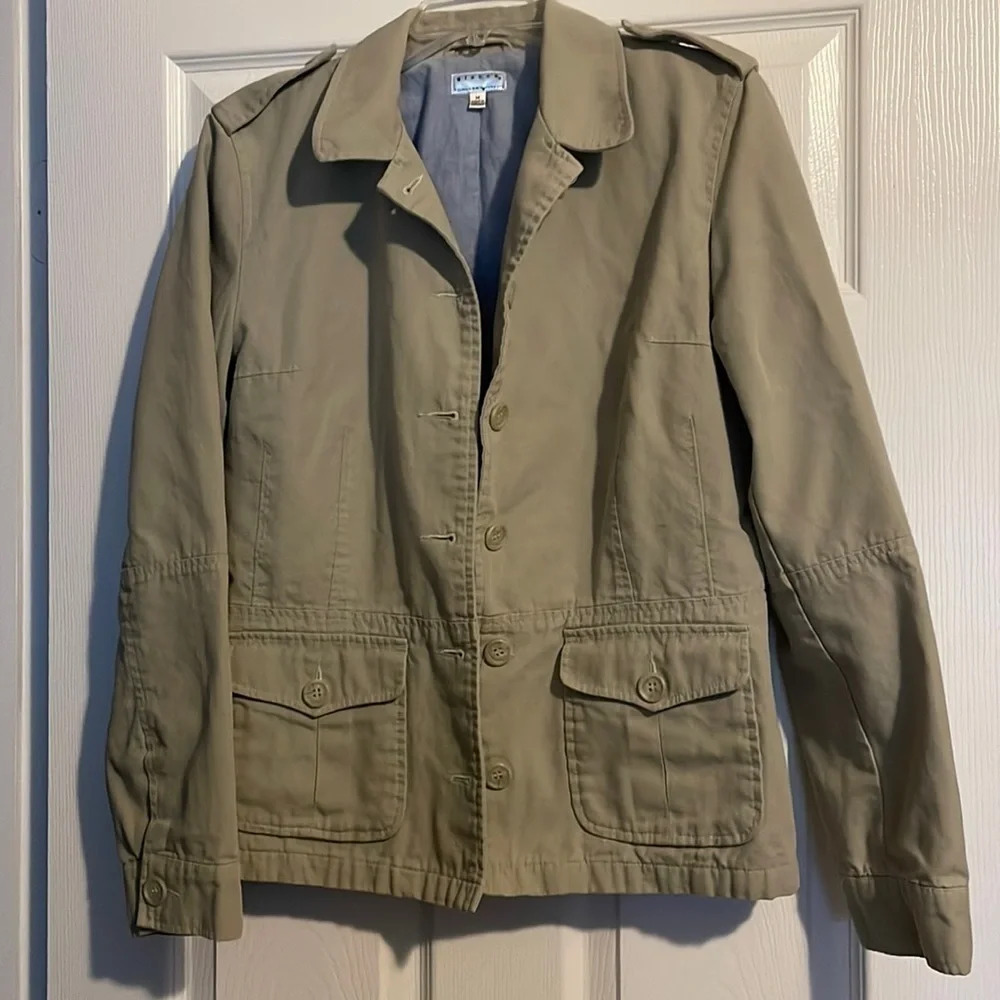 Giacca Gallery women’s tan lined utility jacket size medium